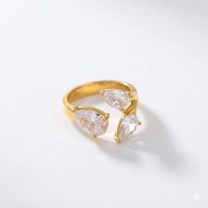 แหวนแฟชั่นสไตล์ Toi et Moi รับรองโดย IGI ทองคำขาว 14K น้ำหนัก 1.25 กะรัต แหวนหมั้นเพชรทรงลูกแพร์ เพชรเพาะเลี้ยงในห้องปฏิบัติการ แหวนแบบเปิด - Product Image 5