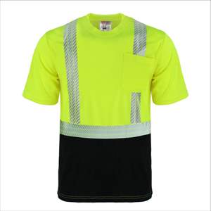 Camisetas de Alta Visibilidad de Secado Rápido con Diseños Personalizados Reflectantes, Ropa de Seguridad para la Construcción, Manga Corta, Color Naranja Neón - Product Image 2
