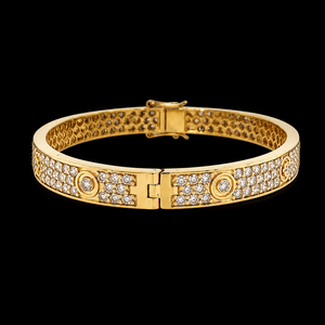 Hip Hop Style Luxury 10KT Gold Plated Natural Diamond <b>Bracelet</b> 5.50ct IGI Certified VS-SI Quality <b>Cute</b> Engagement Wedding Party - Product Image 1