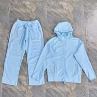 Ensemble de survêtement décontracté pour homme avec logo personnalisé, en molleton technique, sweat à capuche zippé, 2 pièces, tenue de sport unie, hiver, respirant, coupe-vent, écologique