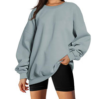 Sudadera Reversible de Cuello Alto para Mujer con Logotipo Personalizado, Estampado de Letras Oversize, de Forro Polar de Poliéster/Algodón, OEM Frontal, Colección Otoño-Invierno