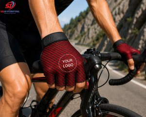 Custom <b>Half</b> Finger Cycling Gloves Carbon Fiber Print Anti <b>Slip</b> Gel Pad Racing Bike Gloves Wholesale OEM - Product Image 3