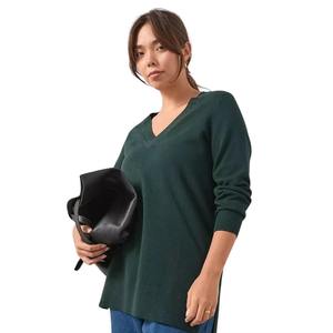 Sudadera con Cuello en V para Mujer, Tallas Grandes, Ecológica, Casual, Moda Otoño/Invierno - Nuevo Lanzamiento - Product Image 1