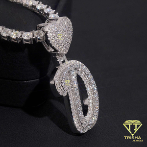 สร้อยคอเทนนิสโมอิสซาไนต์ VVS สุดหรู พร้อมจี้ตัวอักษรประดับเพชร เงินแท้ 925 สไตล์ฮิปฮอปคิวบา สำหรับผู้ชาย - Product Image 2