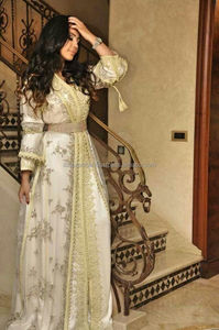 Two Piece UAE Royal Wedding <b>Kaftan</b> With Golden Lace Work With Shiny Hand-Make Beads Work High Quality Fabric - Product Image 2