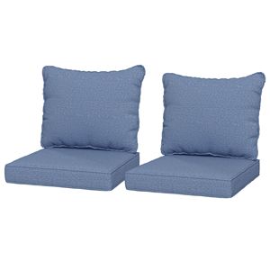 Set di 4 Cuscini Blu per Sedie da Esterno con Seduta e Schienale, Resistenti allo Sbiadimento, Set di Ricambio - Product Image 1