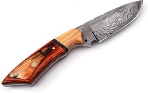 มีดเหล็กดามัสกัสคุณภาพพรีเมียม ปรับแต่งได้ ใบมีดแบบคลิปพอยต์ ความยาวรวม 8 นิ้ว ไม่สามารถปรับได้ - Product Image 4