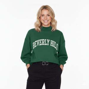 Fabricants professionnels d'usine, sweat-shirt à col montant inversé en polaire écologique personnalisé pour femmes, décontracté, hiver, automne - Product Image 1