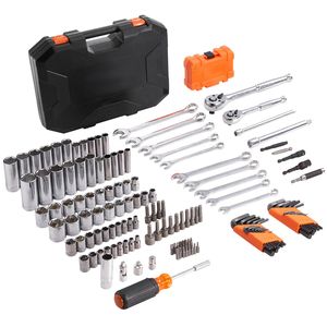Set di Attrezzi Meccanici da 145 Pezzi SAE e Metrici, con Bussole Profonde Standard da 1/4 e 3/8 di Pollice, Set di Chiavi a Bussola e Chiavi a Brugola, in Scatola - Product Image 2