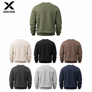 Sweat-shirt à col rond pour homme X Sports City, couleur unie, design minimaliste, 100% coton, tissu French Terry, coupe classique, vêtements d'automne, OEM ODM - Product Image 2