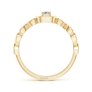 Anillo de Compromiso y Boda de Lujo con Diamante Cultivado en Laboratorio, Corte Princesa, para Mujer, en Oro de 10K/14K/18K y Plata 925/935 con Baño de Rodio - Product Image 3