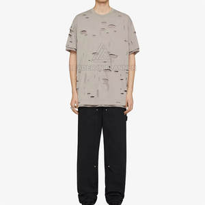 เสื้อยืดทำสีซีดแบบขายส่ง ระบายอากาศได้ดี MOQ ต่ำ เสื้อยืดทำสีซีดพร้อมออกแบบโลโก้ตามสั่ง - Product Image 3