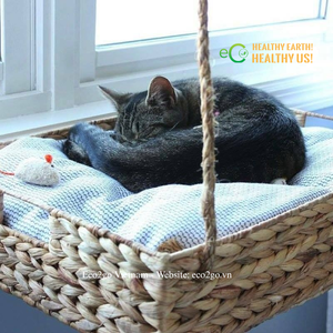 Des fibres naturelles pour un repos confortable |   Lit pour animaux en jacinthe d'eau tressé à la main |   Vente en gros et OEM - Product Image 6