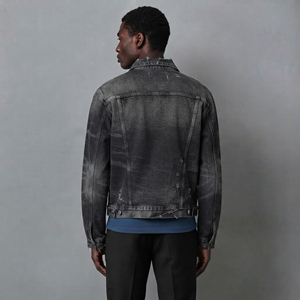 2026 New Arrived Denim <b>Jacket</b> for <b>man</b> Custom Embroidered <b>Long</b> Sleeve Turn down Collar Vintage Style Customizable <b>men's</b> <b>jacket</b> - Product Image 2