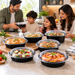Contenedor de comida para llevar 100% libre de BPA, a prueba de fugas, de PP, con tapa transparente, para arroz, curry, ensaladas, para restaurantes, cocinas en la nube y entrega a domicilio. - Product Image 6