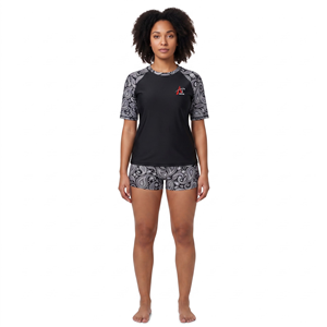 Conjunto de Traje de Baño de Dos Piezas con Protección Solar y Manga Corta para Mujer, Talla Grande - Product Image 1