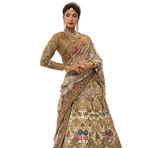 Vestido de Novia Tradicional Pakistaní, Lehenga Choli, Terciopelo Bordado para Fiesta, Sin Arrugas, Secado Rápido, Venta al Por Mayor, Lujoso, El Mejor - Product Image 1