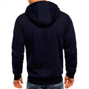 Conjunto de Sudadera con Capucha y Pantalones Deportivos Azul Marino para Hombre, Sudadera con Cierre, Chándal Informal de Felpa, Ropa Deportiva, Conjunto de Dos Piezas - Product Image 5