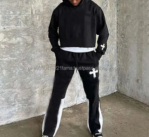 Ensemble de jogging décontracté en toile délavée personnalisée pour homme, respirant, écologique, léger, en molleton de coton, collection printemps 2026 - Product Image 6