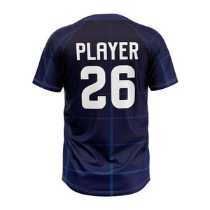 Camiseta de Béisbol Personalizada al por Mayor, con Dos Botones, Logotipo del Equipo, Nombre y Número, Sublimación Completa, Ropa Deportiva Transpirable - Product Image 5