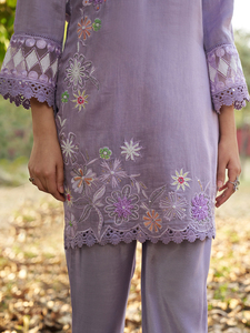 High On Demand Pure Cotton Embroidered <b>Kurta</b> with Matching Trousers <b>for</b> <b>Women</b> Comfortable Available At Best Price - Product Image 2