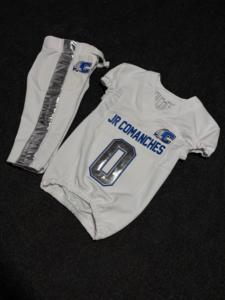 Premium Quality White Jersey And Pants With Metallic Silver Design 100%Polyester Custom Youth American Football Uniform - Product Image 4