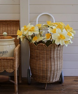 Panier de rangement artisanal en forme de pétale, couleur marron, avec bordure, vente en gros, écologique, fabriqué au Vietnam, prêt à être expédié - Product Image 3