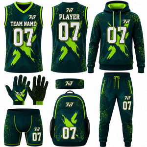 Conjunto de Uniforme de Fútbol 7 contra 7 de Fábrica OEM, Jersey de Práctica de Fútbol con Absorción de Humedad, Poliéster, Guantes de Fútbol, Mochila y Diadema - Product Image 1