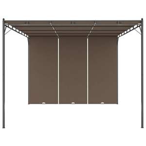 Pergola de jardin taupe 13,1'x9,8'x7,4' avec rideaux latéraux - Product Image 3