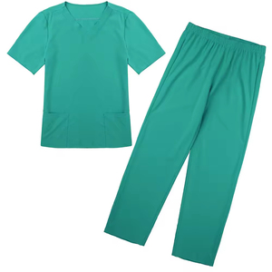 Professional Medical Scrub Suit for <b>Doctors</b> Nurses Hospital Staff Comfortable Breathable Nursing Uniform <b>Set</b> Top and Pants - Product Image 2