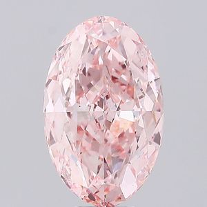 Diamant ovale de laboratoire 1 carat, rose vif fantaisie, VS1, polissage excellent, certifié IGI, diamant CVD en vrac pour bijoux sur mesure - Product Image 1