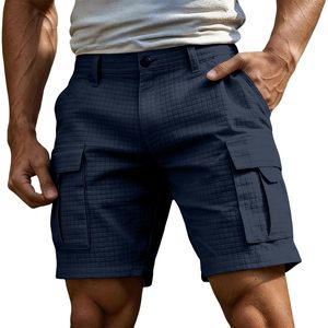 Pantalones Cortos Deportivos para Hombre, Paneles Transpirables para Circulación de Aire, Pantalones Cortos Casuales de Spandex/Poliéster hasta la Rodilla, Secado Rápido - Product Image 1