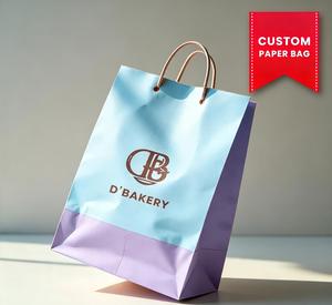 Recyclable Custom Logo Bakery <b>Paper</b> Shopping Bags Premium Kraft <b>Paper</b> Bakery Bags with Custom Printing <b>Biodegradable</b> Bakery - Product Image 1