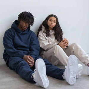 เสื้อสเวตเชิ้ตโอเวอร์ไซส์พิมพ์ลายโลโก้ 3 มิติ แบบนูน ผ้าเฟรนช์เทอร์รี่ ชุดแทรคสูทสำหรับผู้ชาย ผ้าฝ้าย 100% หนานุ่ม พิมพ์ลายหนา - Product Image 1