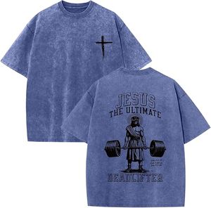 <b>Jesus</b> Ultimate Deadlifter Men's Regular Fit for T-<b>Shirt</b> Short Sleeve O-Neck Silk Screen Printed Formal Eco-Friendly - Product Image 3
