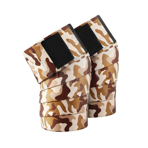 Bandes élastiques pour genoux à motif camouflage, fixation réglable par auto-agrippant, soutien pour haltérophilie et musculation, personnalisation OEM - Product Image 1