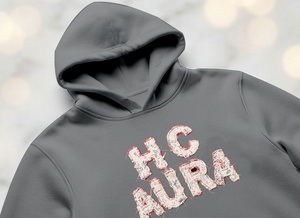 Parche de Logotipo Bordado en Chenilla Personalizado de Color Gris Sostenible, de Alta Calidad, con Forro, de Primera Calidad, Más Vendido y de Tendencia - Product Image 1