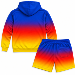 Custom All Over Sublimated Hoodie And Shorts <b>Set</b> Men's Oversized Football Wear Tracksuit Sportswear Matching Joggers Wholesale - Product Image 5