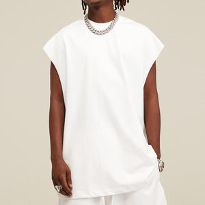 Men Solid Black Sleeveless Tank Top O-Neck Knitted Casual Wear - Product Image 2