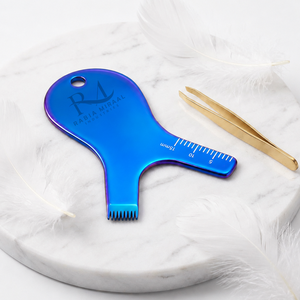 Peigne en Y en acier inoxydable couleur plasma bleu et or, outil de maquillage pour rehaussement de cils, outil de beauté pour maquillage des cils, ensemble d'outils de beauté - Product Image 1
