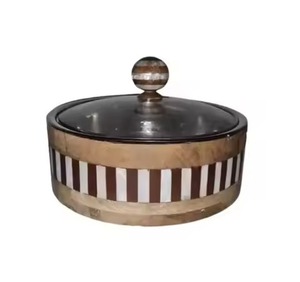 Casserole en acier inoxydable avec couvercle, chauffe-plat moderne en métal, bol de service pour la cuisine et la restauration - Product Image 4