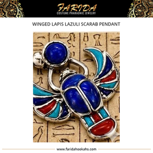Pendentif Turquoise Ailé Égyptien de Haute Qualité, Véritable, Multicolore et Unique, pour Costume Pharaonique et Bijoux de Mode Ethnique pour Femme - Product Image 3