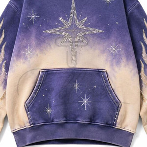 Sudaderas con Pedrería para Hombre, 100% Algodón, Corte Holgado, Tela de Felpa, Nueva Llegada, Gran Venta - Product Image 3