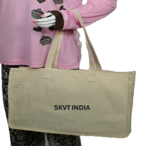 <b>Large</b> Capacity Fashion Tote Bag <b>Plain</b> Structured Sustainability Eco Friendly Recycled Organic Black Cotton <b>Canvas</b> Custom Printed - Product Image 6