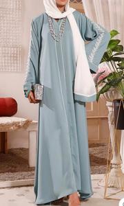 Ropa Islámica de Lujo, Abaya Larga Transpirable de Crepé Jazz, Conjunto de Túnica Maxi para Mujer, Bordado con Piedras/Cuentas para Oración - Product Image 5