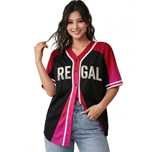 เสื้อเบสบอลผู้หญิงสั่งทำขายส่งแบบ OEM ติดกระดุม เสื้อเบสบอลผู้หญิงแห้งเร็วแบบติดกระดุม - Product Image 1