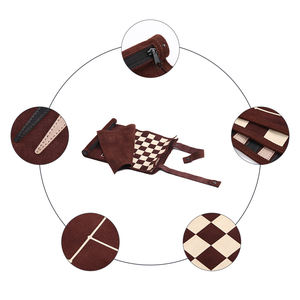 Fashion Customized Top Quality PU Leather Logo Color Portable Weighted 3 in 1 Travel Folded <b>Backgammon</b> <b>Set</b> - Product Image 6