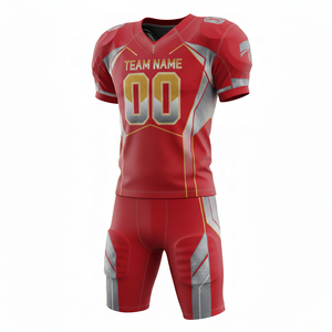 Wholesale Best Custom <b>Logo</b> Printed American Football Sports Wear Short Sleeve Uniform Shoulder Pads Breathable Available Sets - Product Image 5