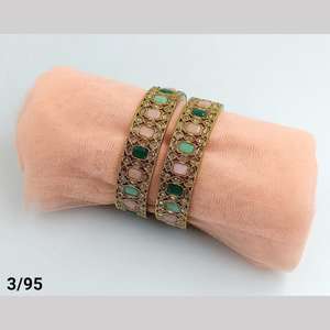 Gold Plated Fashion Jewelry <b>Set</b> <b>Crystal</b> Stone Bangles - Product Image 1