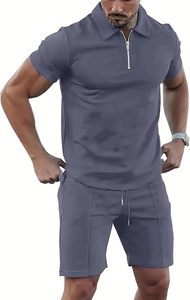 Conjunto Deportivo Informal de Verano de 2 Piezas, Talla Grande, Unisex, Transpirable, de Secado Rápido, 100% Algodón, Camiseta de Manga Corta para Hombre - Product Image 5